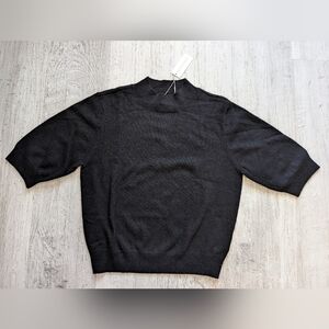 NWT Favorite Daughter The Bonnie 3/4 Sleeve Cashmere Sweater/ Black- Size Medium